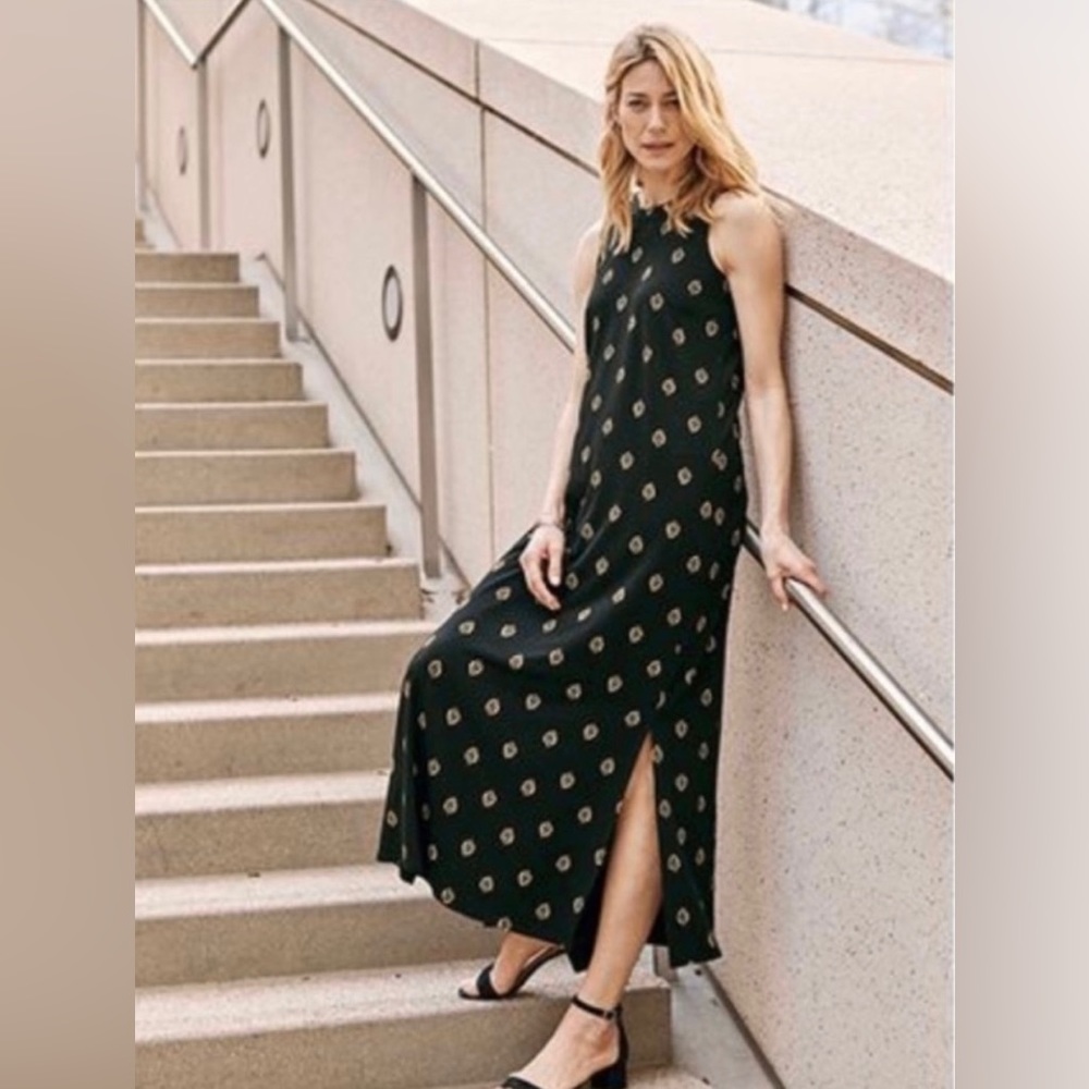 J. Jill Wearever Pleat-Back Sleeveless Maxi Dress